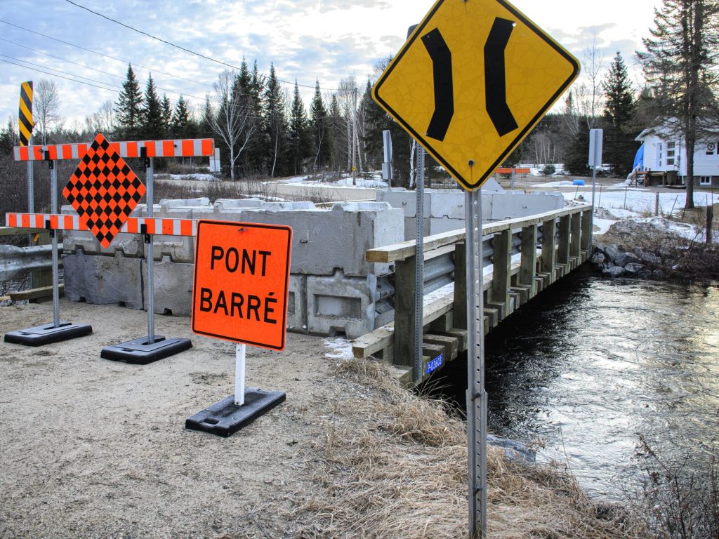 Fermeture complète du pont du chemin des Groseillers à Nominingue